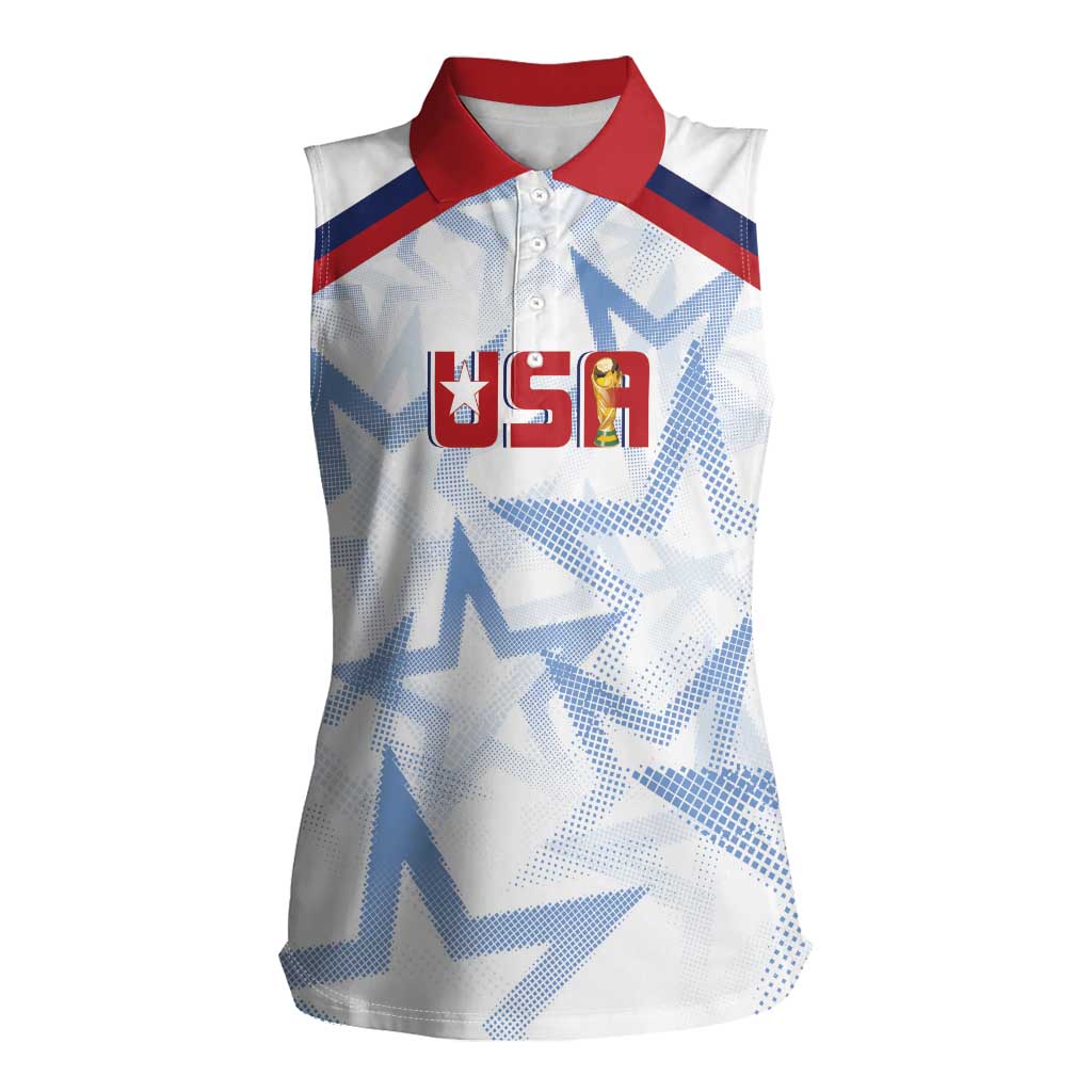 WC2026 USA Soccer Custom Women Sleeveless Polo Shirt Rising Stars - Wonder Print Shop