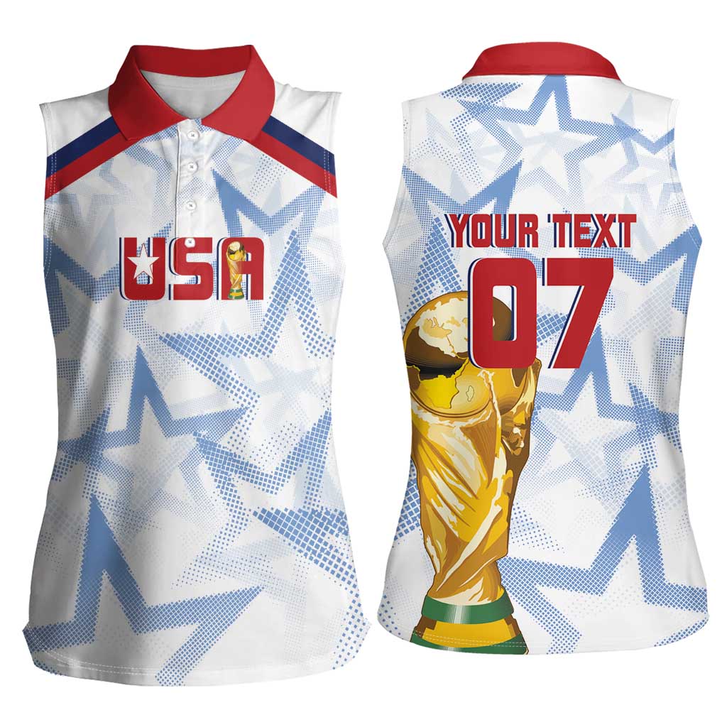 WC2026 USA Soccer Custom Women Sleeveless Polo Shirt Rising Stars - Wonder Print Shop