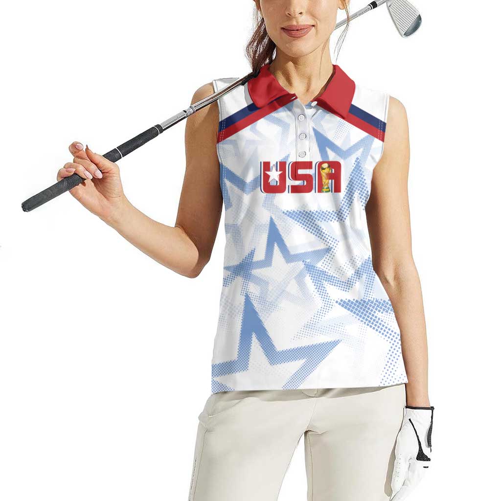 WC2026 USA Soccer Custom Women Sleeveless Polo Shirt Rising Stars - Wonder Print Shop