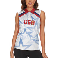 WC2026 USA Soccer Custom Women Sleeveless Polo Shirt Rising Stars - Wonder Print Shop