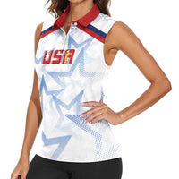 WC2026 USA Soccer Custom Women Sleeveless Polo Shirt Rising Stars - Wonder Print Shop