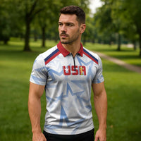 WC2026 USA Soccer Custom Zipper Polo Shirt Rising Stars - Wonder Print Shop