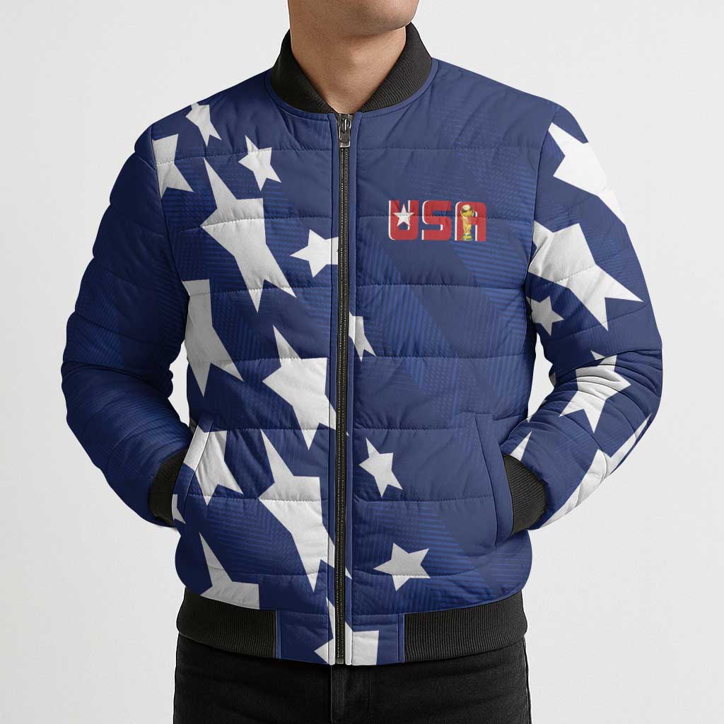 USA Soccer Custom Vintage 1994 Inspired Bomber Puffer Jacket - Wonder Print Shop