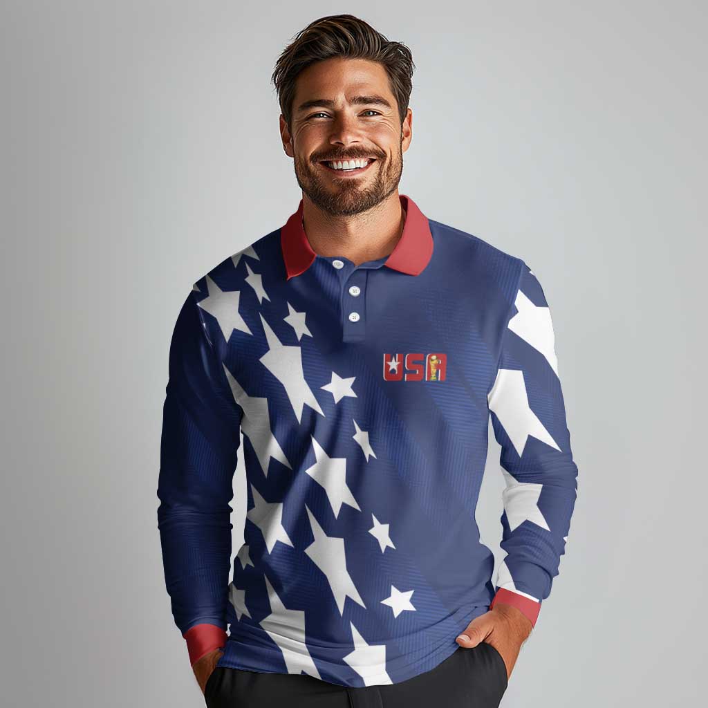 USA Soccer Custom Vintage 1994 Inspired Long Sleeve Polo Shirt - Wonder Print Shop