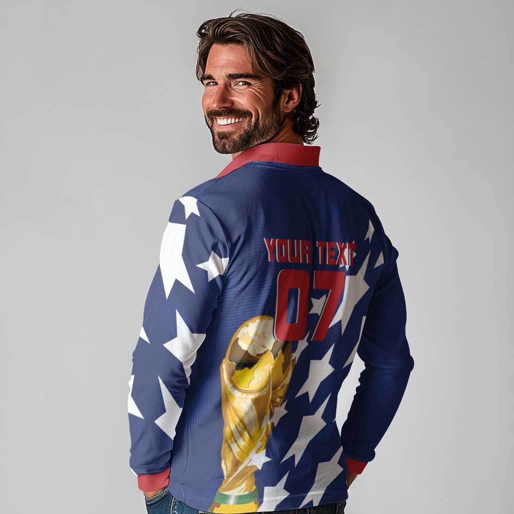 USA Soccer Custom Vintage 1994 Inspired Long Sleeve Polo Shirt - Wonder Print Shop