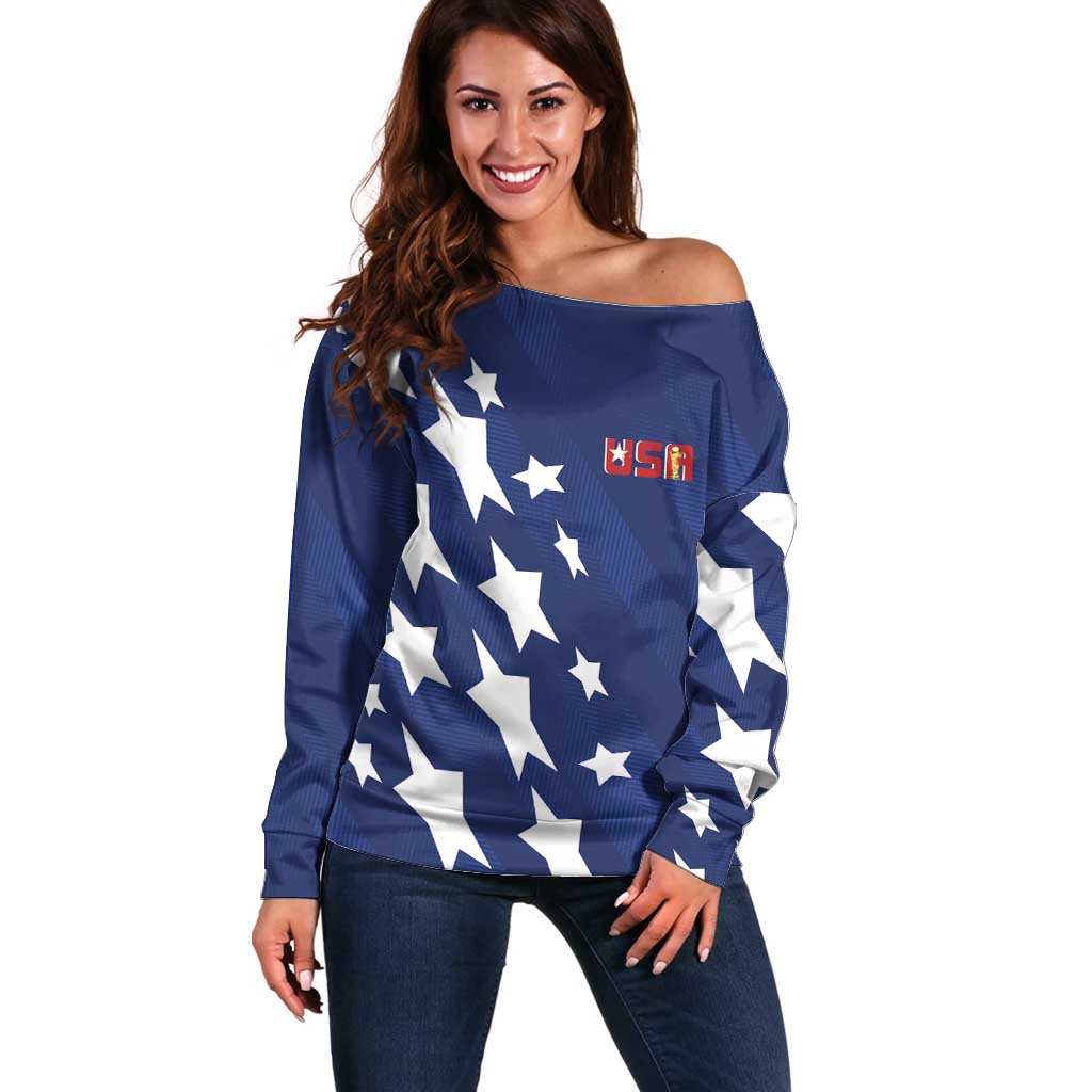 USA Soccer Custom Vintage 1994 Inspired Off Shoulder Sweater - Wonder Print Shop