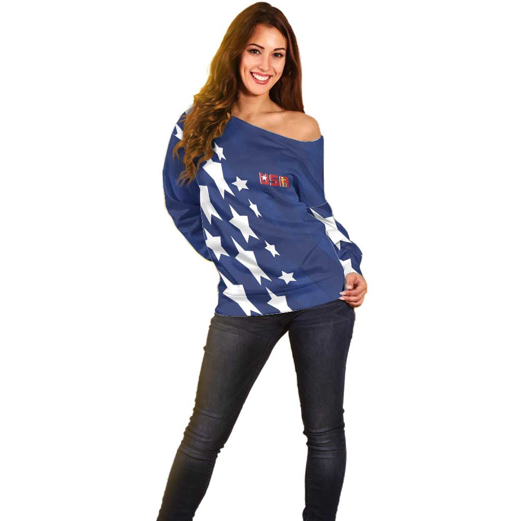 USA Soccer Custom Vintage 1994 Inspired Off Shoulder Sweater - Wonder Print Shop