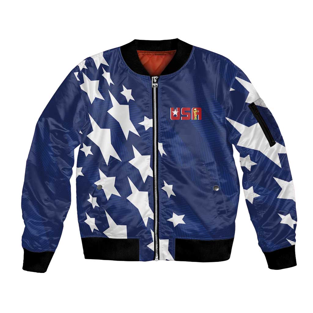 USA Soccer Custom Vintage 1994 Inspired Sleeve Zip Bomber Jacket - Wonder Print Shop