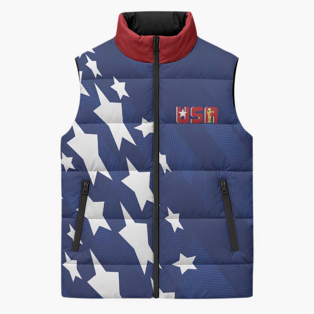USA Soccer Custom Vintage 1994 Inspired Sleeveless Puffer Jacket - Wonder Print Shop