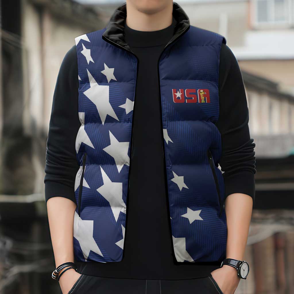 USA Soccer Custom Vintage 1994 Inspired Sleeveless Puffer Jacket - Wonder Print Shop