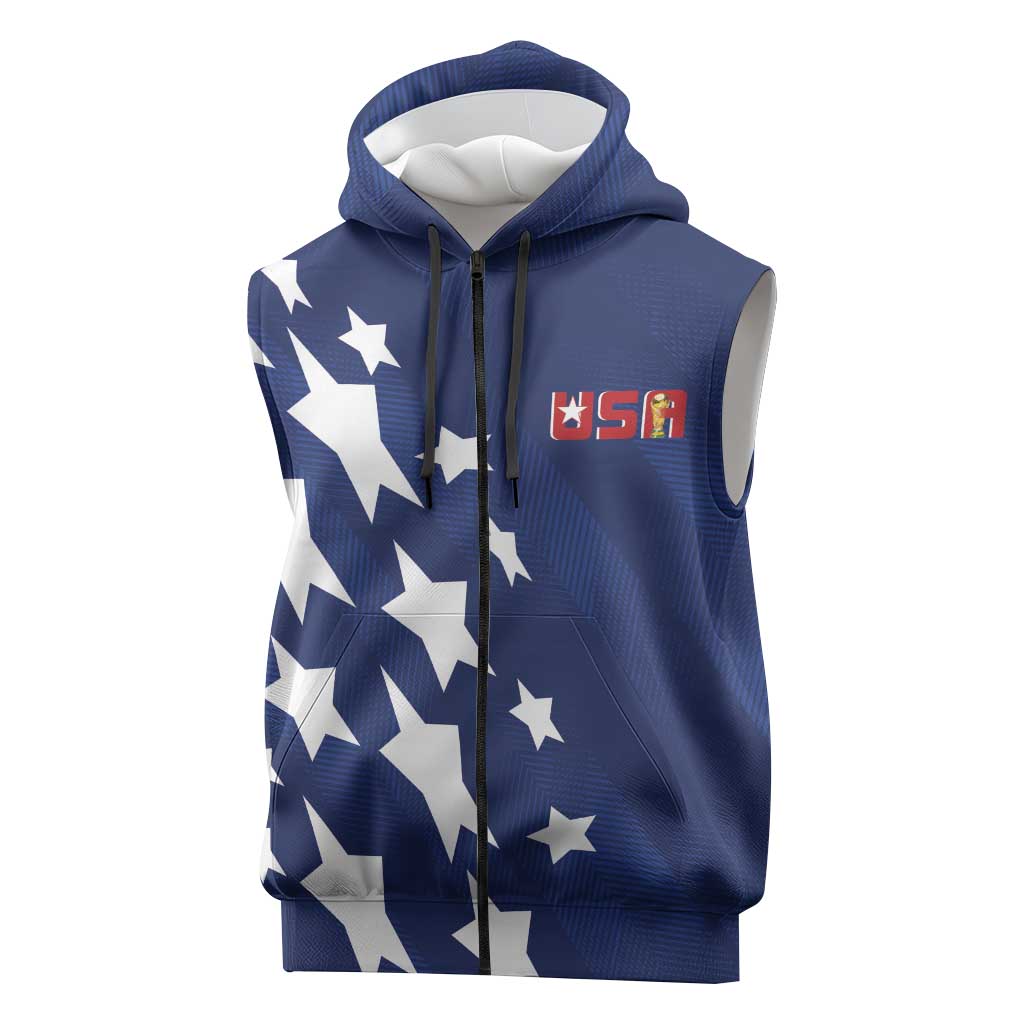 USA Soccer Custom Vintage 1994 Inspired Sleeveless Zip Hoodie - Wonder Print Shop