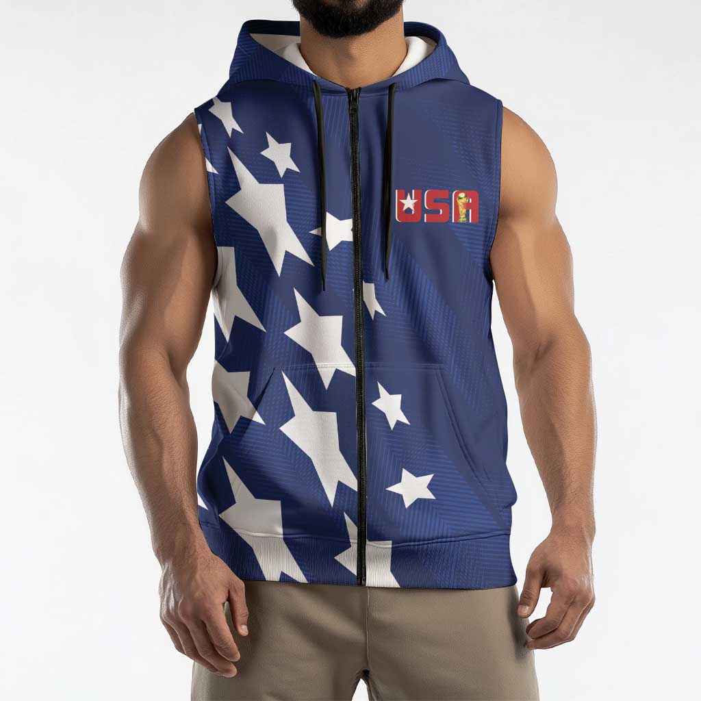 USA Soccer Custom Vintage 1994 Inspired Sleeveless Zip Hoodie - Wonder Print Shop