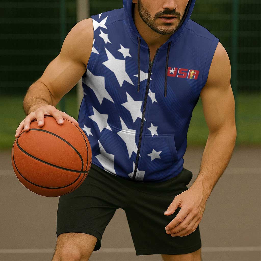 USA Soccer Custom Vintage 1994 Inspired Sleeveless Zip Hoodie - Wonder Print Shop