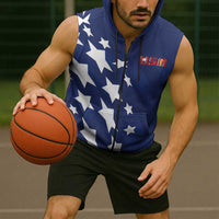 USA Soccer Custom Vintage 1994 Inspired Sleeveless Zip Hoodie - Wonder Print Shop