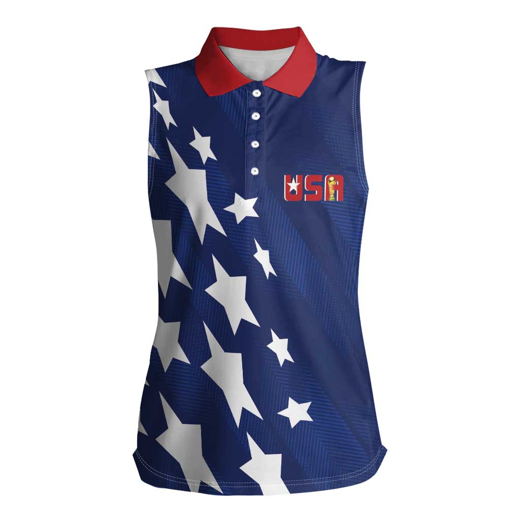 USA Soccer Custom Vintage 1994 Inspired Women Sleeveless Polo Shirt - Wonder Print Shop