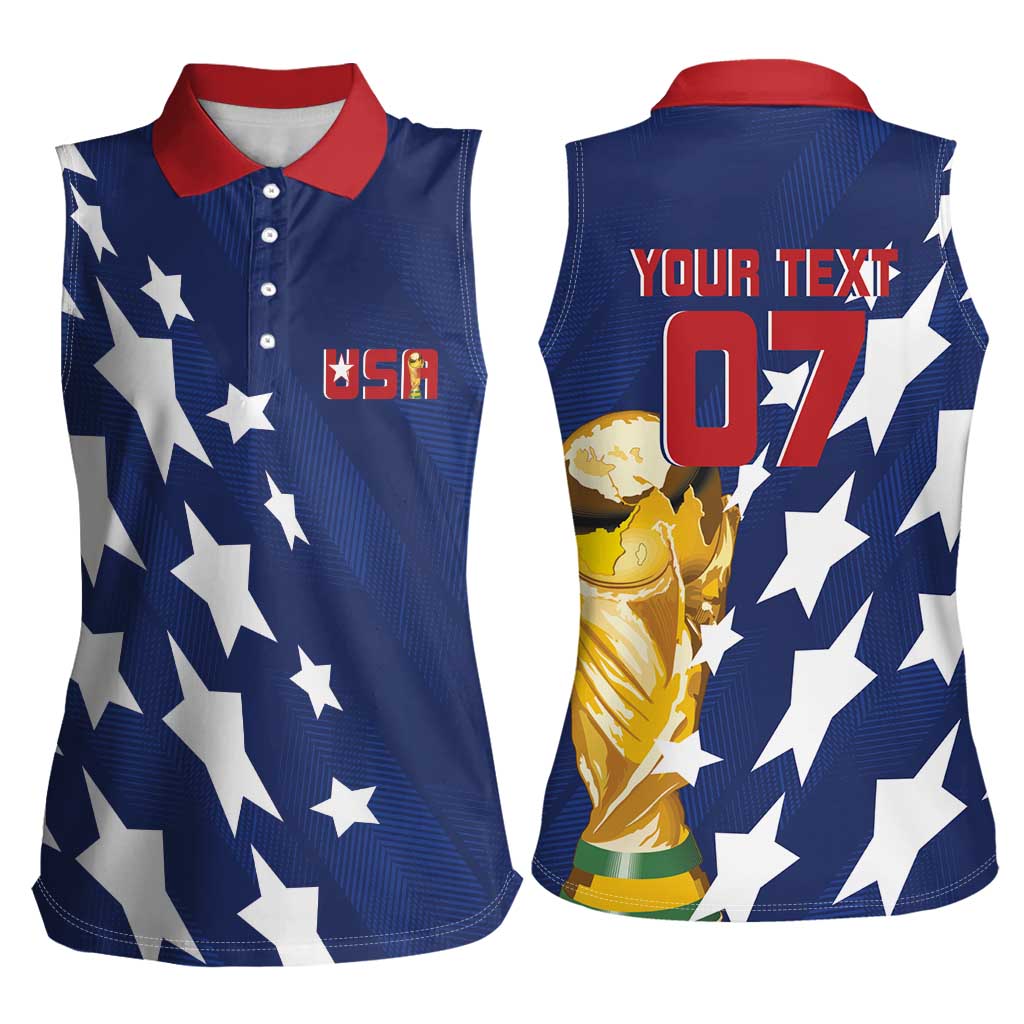 USA Soccer Custom Vintage 1994 Inspired Women Sleeveless Polo Shirt - Wonder Print Shop