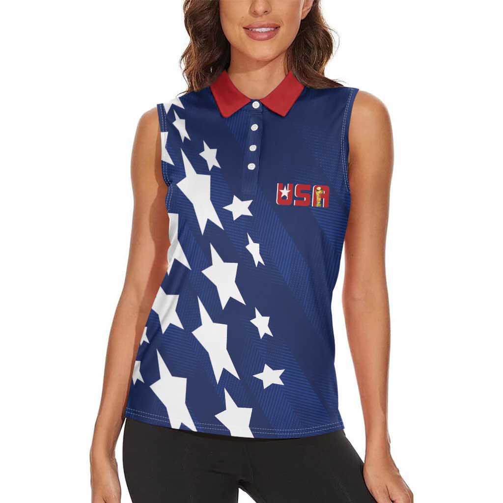 USA Soccer Custom Vintage 1994 Inspired Women Sleeveless Polo Shirt - Wonder Print Shop