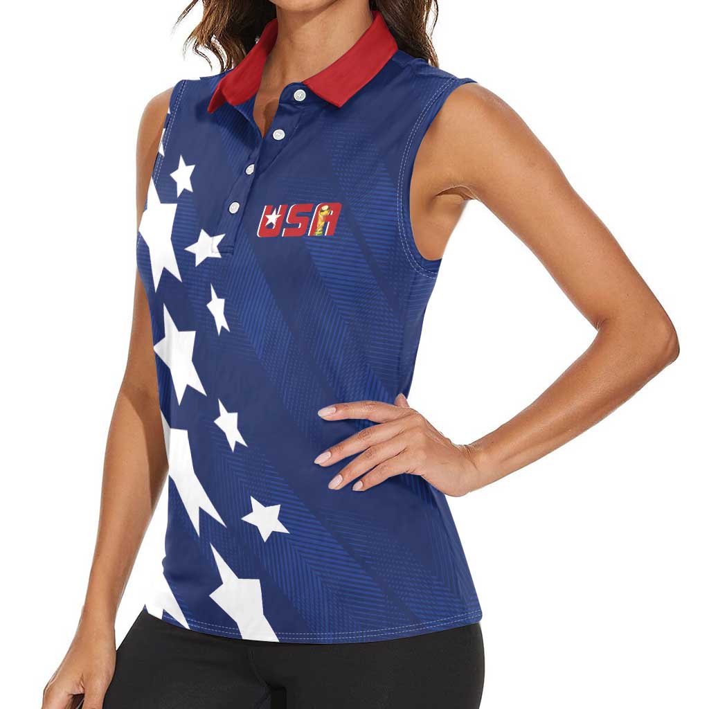 USA Soccer Custom Vintage 1994 Inspired Women Sleeveless Polo Shirt - Wonder Print Shop