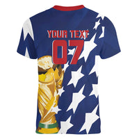 USA Soccer Custom Vintage 1994 Inspired Women V-Neck T-Shirt - Wonder Print Shop