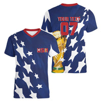 USA Soccer Custom Vintage 1994 Inspired Women V-Neck T-Shirt - Wonder Print Shop