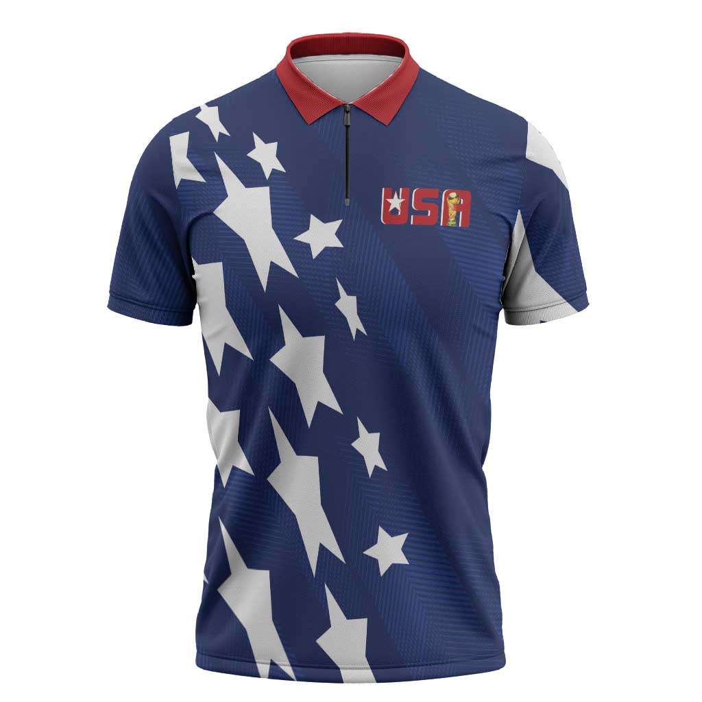 USA Soccer Custom Vintage 1994 Inspired Zipper Polo Shirt - Wonder Print Shop