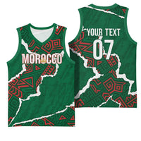 Morocco Football Custom Basketball Jersey Grunge Motifs