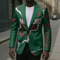 Morocco Football Custom Blazer Grunge Motifs