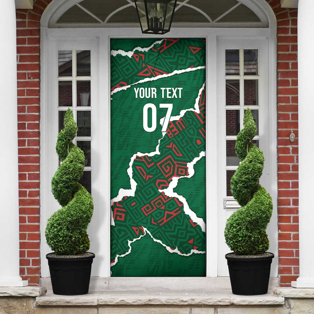 Morocco Football Custom Door Cover Grunge Motifs