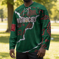 Morocco Football Custom Hockey Jersey Grunge Motifs