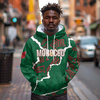Morocco Football Custom Hoodie Grunge Motifs