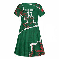 Morocco Football Custom Kid Short Sleeve Dress Grunge Motifs