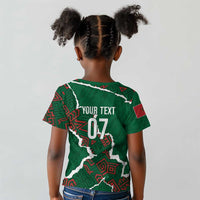Morocco Football Custom Kid T shirt Grunge Motifs