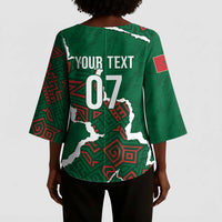 Morocco Football Custom Kimono Sleeve Blouse Grunge Motifs