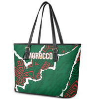 Morocco Football Leather Tote Bag Grunge Motifs