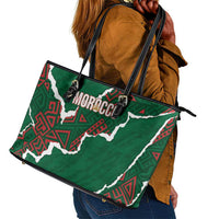 Morocco Football Leather Tote Bag Grunge Motifs