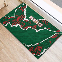 Morocco Football Rubber Doormat Grunge Motifs