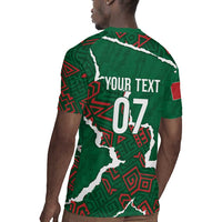 Morocco Football Custom Rugby Jersey Grunge Motifs
