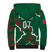 Morocco Football Custom Sherpa Hoodie Grunge Motifs
