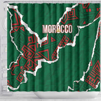 Morocco Football Shower Curtain Grunge Motifs