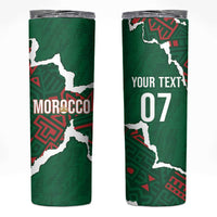 Morocco Football Custom Skinny Tumbler Grunge Motifs