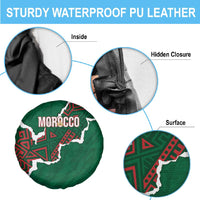 Morocco Football Spare Tire Cover Grunge Motifs