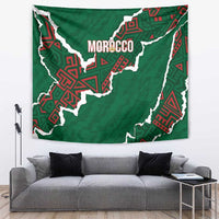 Morocco Football Tapestry Grunge Motifs