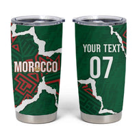 Morocco Football Custom Tumbler Cup Grunge Motifs