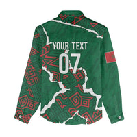 Morocco Football Custom Women Casual Shirt Grunge Motifs