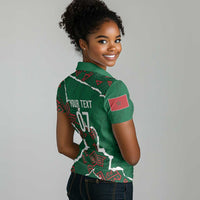 Morocco Football Custom Women Polo Shirt Grunge Motifs
