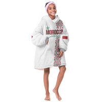 Morocco Atlas Lions Personalized Kid Wearable Blanket Hoodie Arabesque Inspired Pattern
