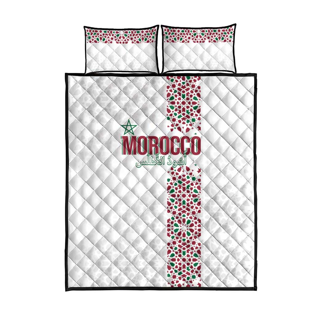 Morocco Atlas Lions Quilt Bed Set Arabesque Inspired Pattern