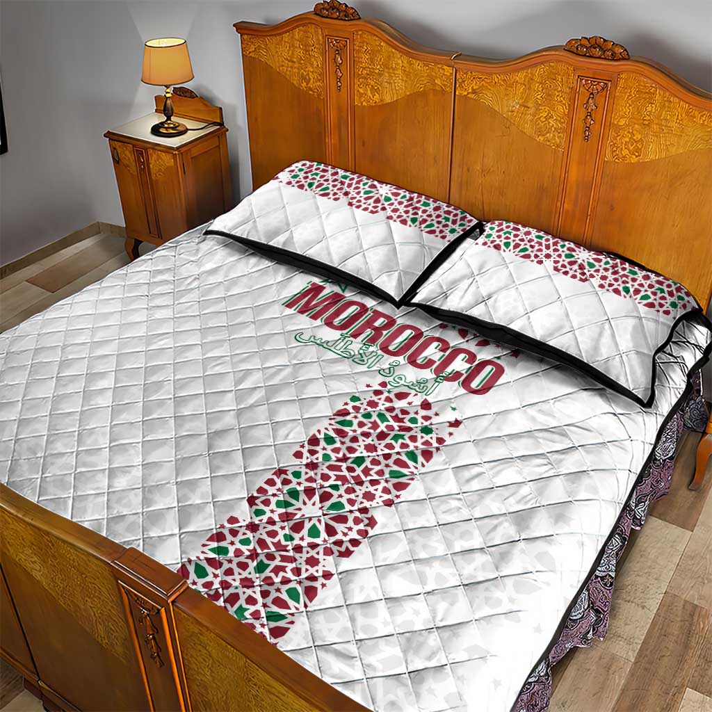 Morocco Atlas Lions Quilt Bed Set Arabesque Inspired Pattern