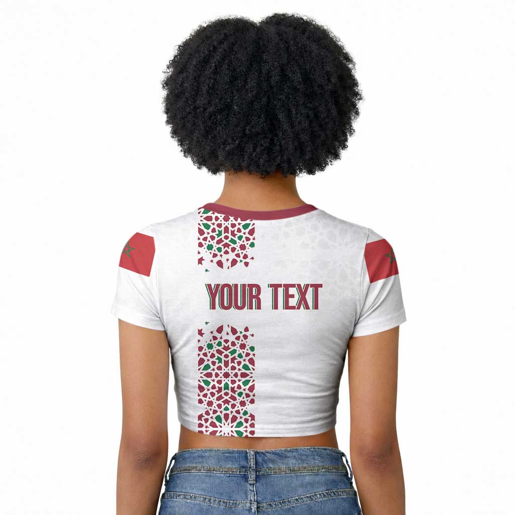 Morocco Atlas Lions Personalized Raglan Cropped T shirt Arabesque Inspired Pattern LT7