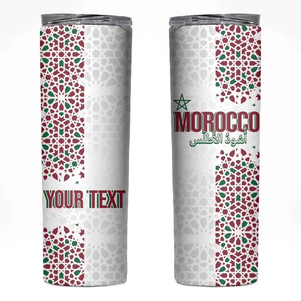 Morocco Atlas Lions Personalized Skinny Tumbler Arabesque Inspired Pattern